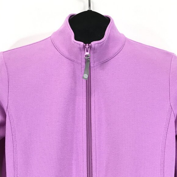 T by Talbots Zip Front Jacket Women's Small Petite Purple Pockets Active Outdoor - Picture 2 of 10